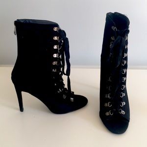 Black lace up heels